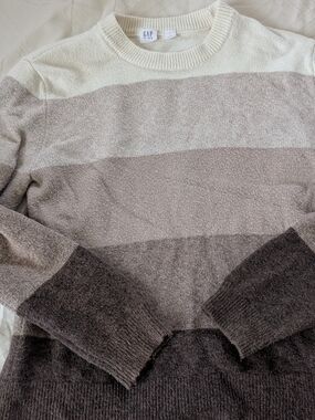 GAP Kid's Striped Crewneck Sweater in Neutral Tones